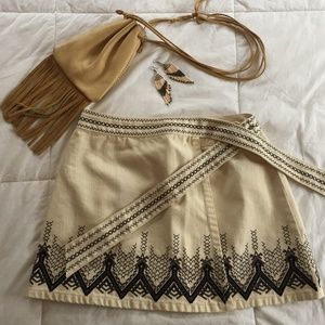 Free People Wrap Around Skirt - Embroidered